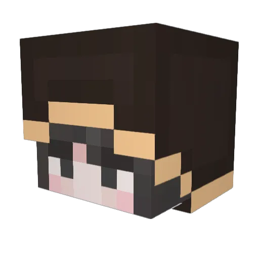 Kur0neko_ Minecraft avatar head, 3D render