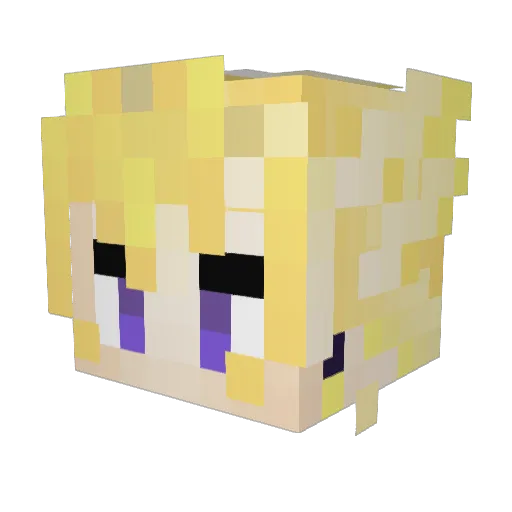 KuraiMokin Minecraft avatar head, 3D render