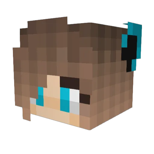 Kuraimy Minecraft avatar head, 3D render