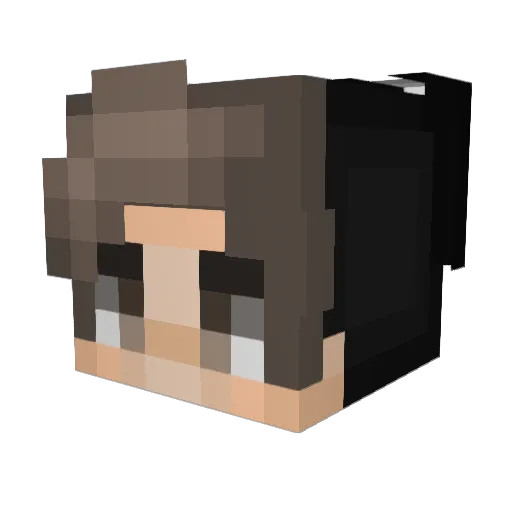 Kuraksa Minecraft avatar head, 3D render