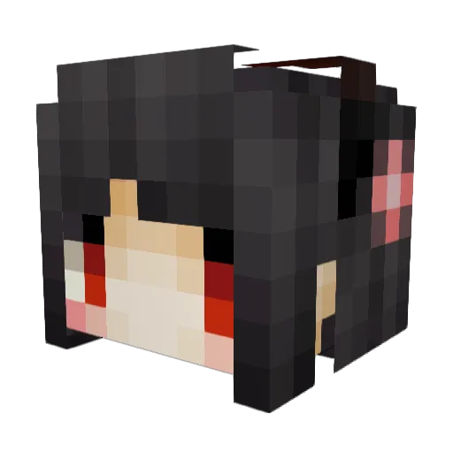 KuramaAya Minecraft avatar head, 3D render