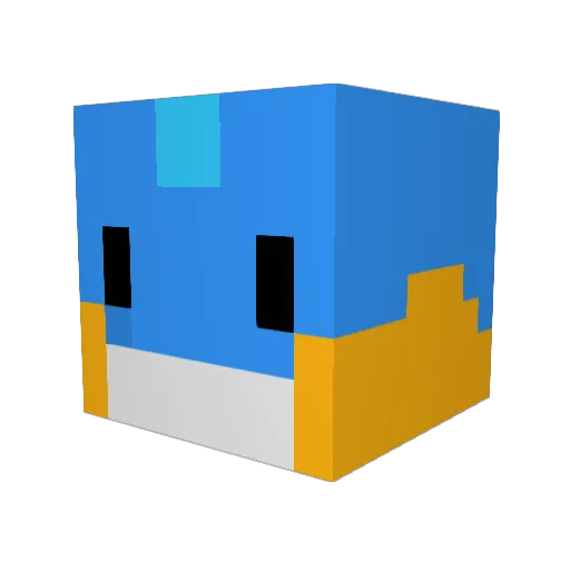 KuramaQB Minecraft avatar head, 3D render