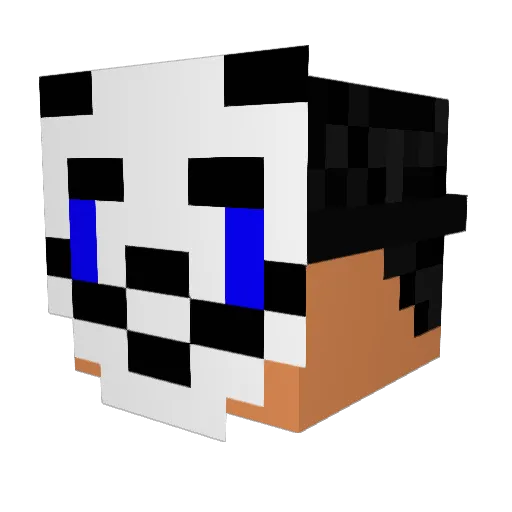 Kuramalol Minecraft avatar head, 3D render