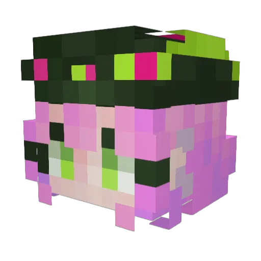 Kuranata Minecraft avatar head, 3D render