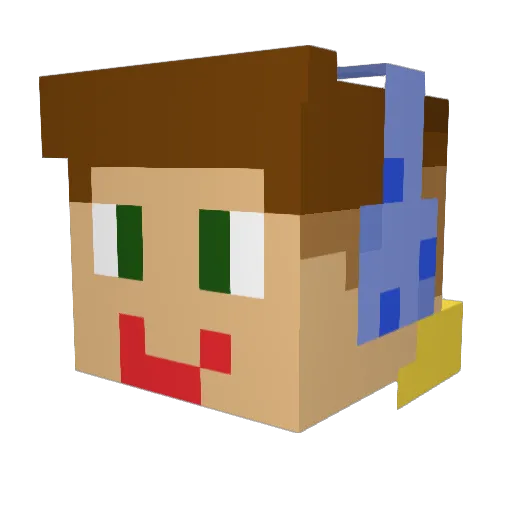 Kuranek Minecraft avatar head, 3D render