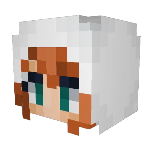 Kurap1kate Minecraft avatar head, 3D render