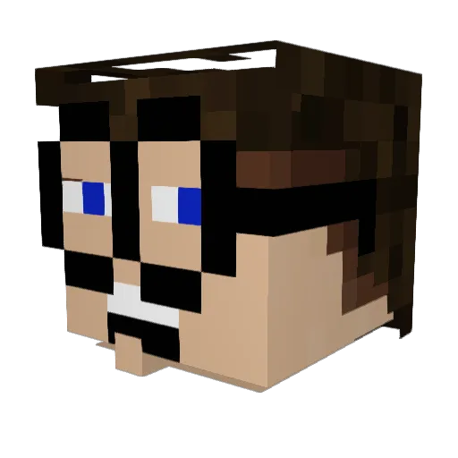 Kurapeka Minecraft avatar head, 3D render