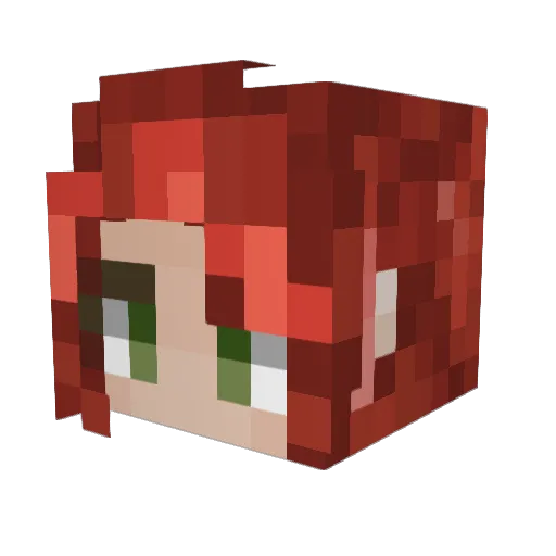 Kurasao Minecraft avatar head, 3D render
