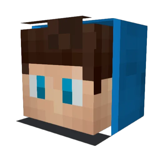 Kuraschi Minecraft avatar head, 3D render