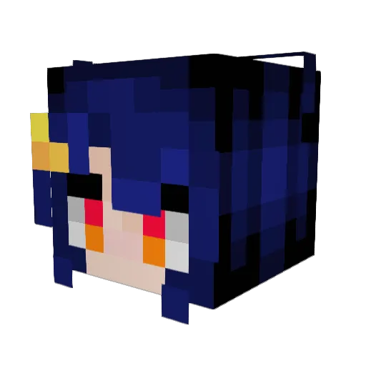 Kurashizu Minecraft avatar head, 3D render