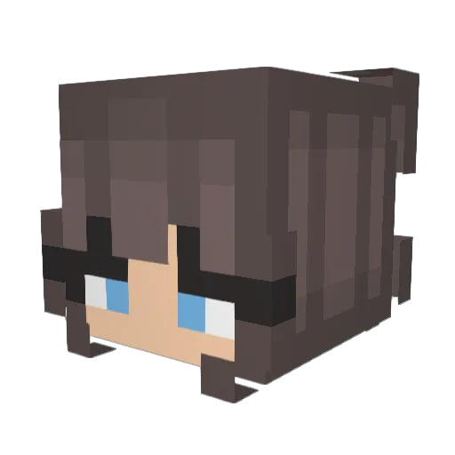 KurataMashiro Minecraft avatar head, 3D render