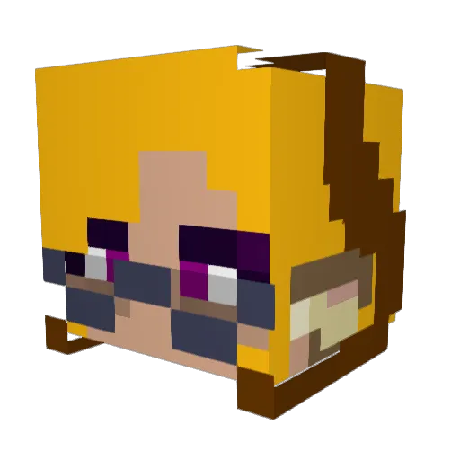 Kurb0 Minecraft avatar head, 3D render