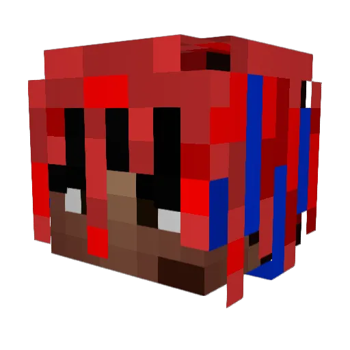 KurbsKirby Minecraft avatar head, 3D render