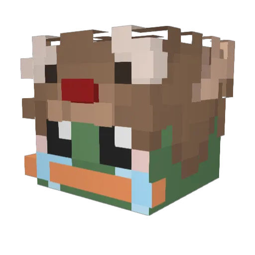 Kurbxk Minecraft avatar head, 3D render