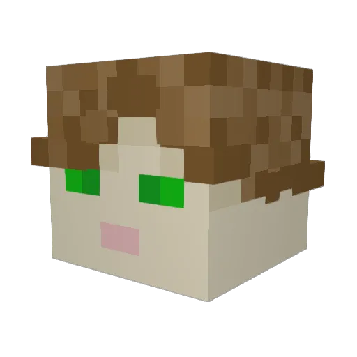 KureYume Minecraft avatar head, 3D render