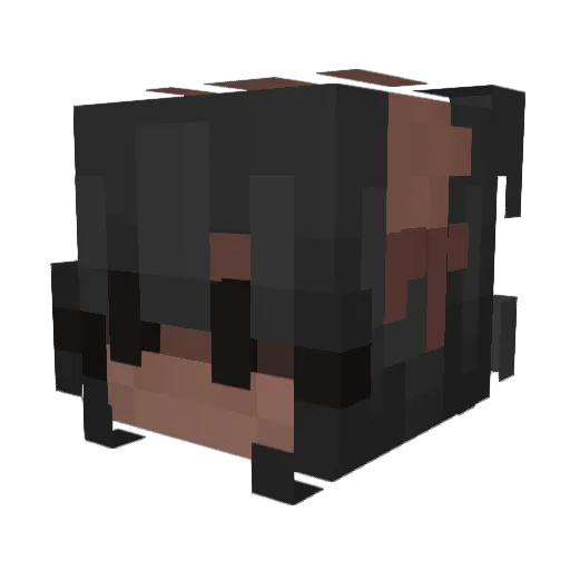Kurenki Minecraft avatar head, 3D render