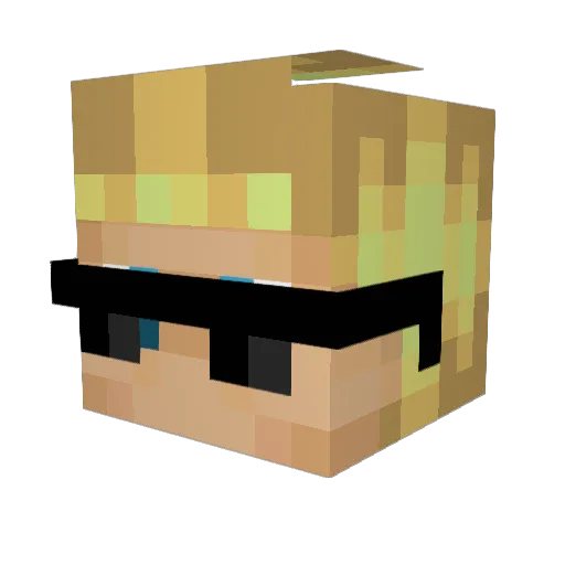 Kurf Minecraft avatar head, 3D render
