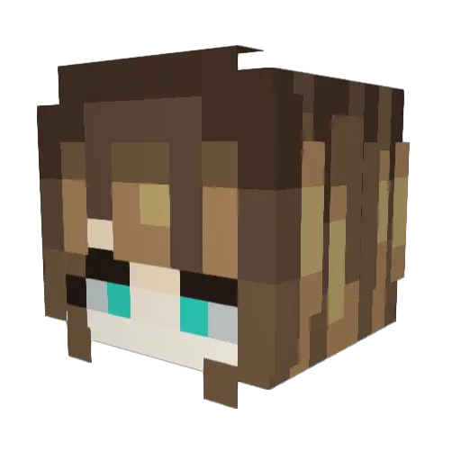 KuriAi5 Minecraft avatar head, 3D render