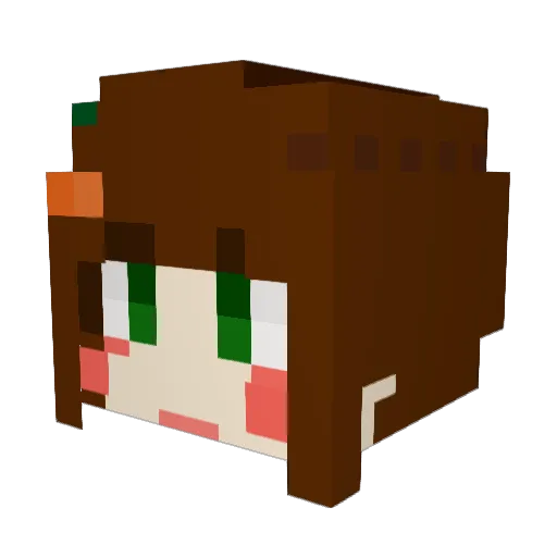 Kuri_HPY Minecraft avatar head, 3D render