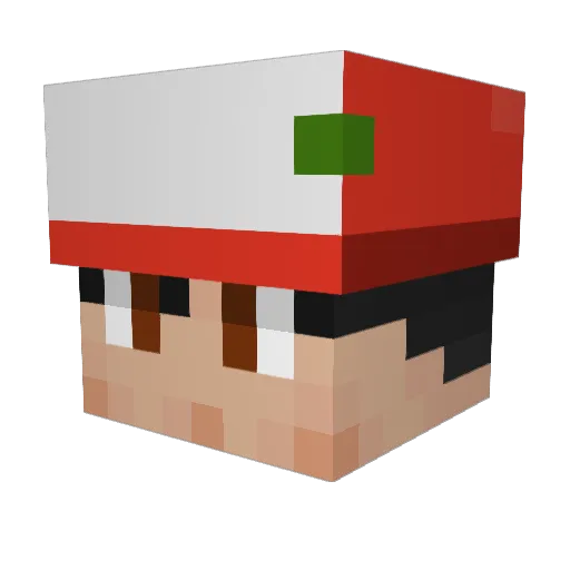 Kurib00h Minecraft avatar head, 3D render