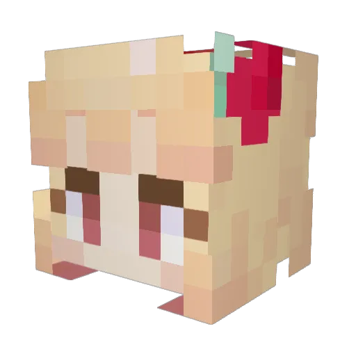 Kuriositi Minecraft avatar head, 3D render