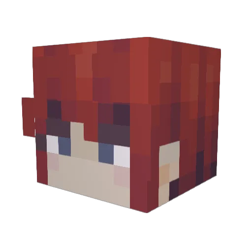 KurisuWaifu Minecraft avatar head, 3D render