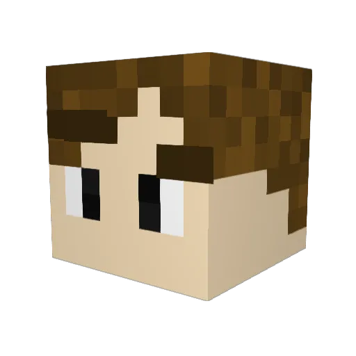 Kurisunrec Minecraft avatar head, 3D render
