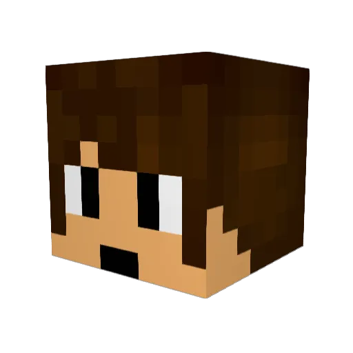 Kurlurb Minecraft avatar head, 3D render