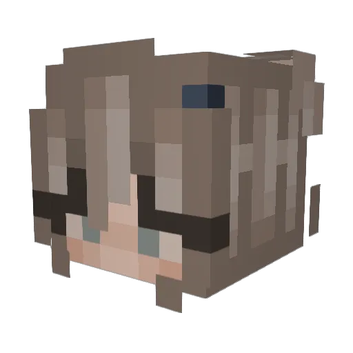 Kuro0_01 Minecraft avatar head, 3D render