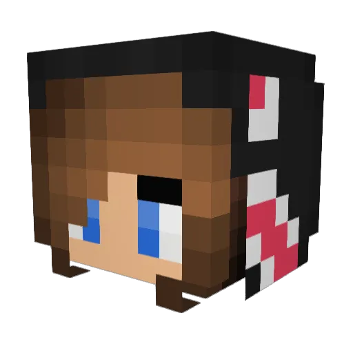 Kuro1908 Minecraft avatar head, 3D render