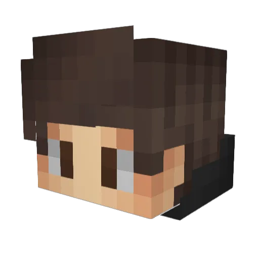 Kuro74 Minecraft avatar head, 3D render