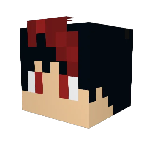 KuroDikku Minecraft avatar head, 3D render