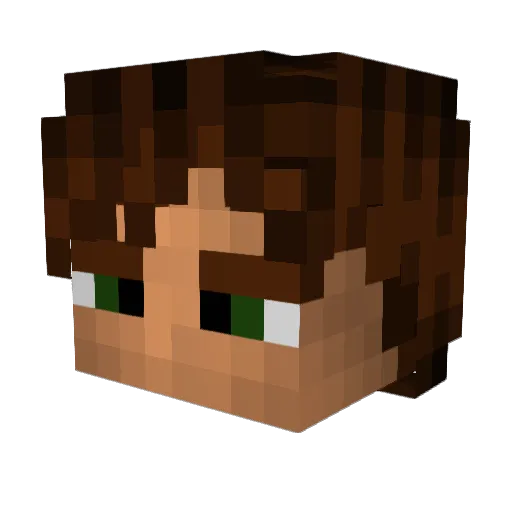 KuroHoo Minecraft avatar head, 3D render