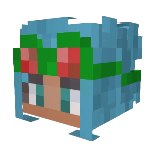 KuroMaia Minecraft avatar head, 3D render