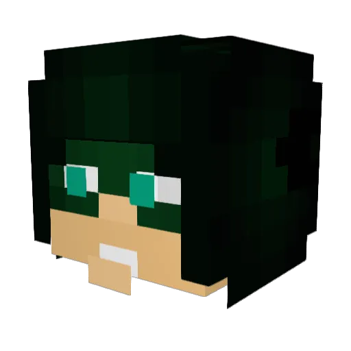 KuroNekogami Minecraft avatar head, 3D render