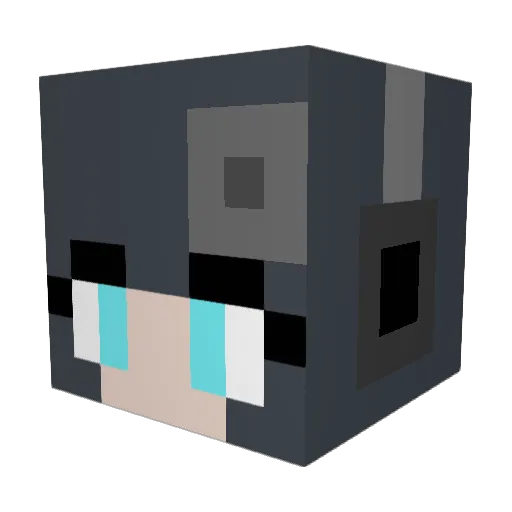 KuroPixel Minecraft avatar head, 3D render