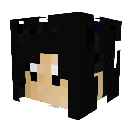 KuroRozuo Minecraft avatar head, 3D render