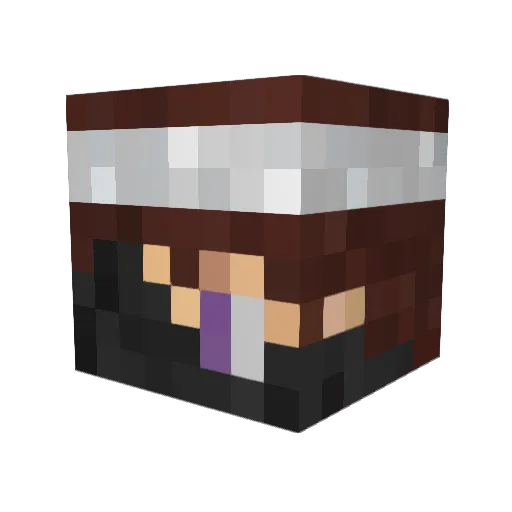 KuroSen_ Minecraft avatar head, 3D render