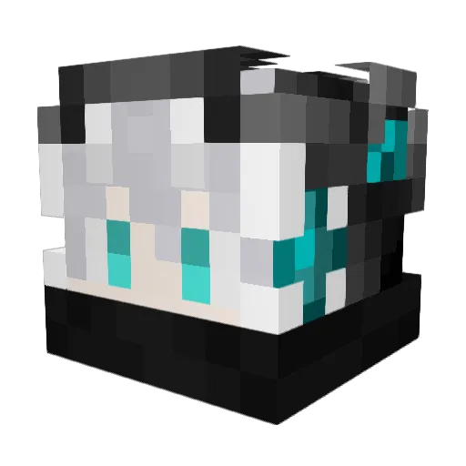 KuroSharkFruit Minecraft avatar head, 3D render