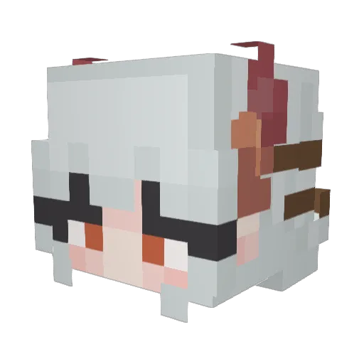 Kuro_baka Minecraft avatar head, 3D render