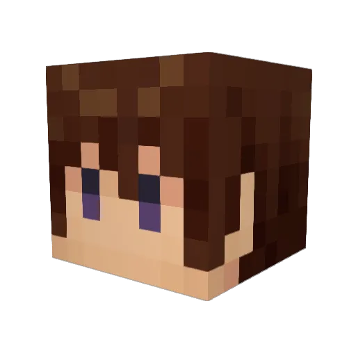 Kuro_nami Minecraft avatar head, 3D render