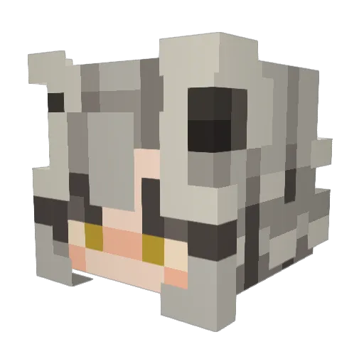 Kurobiites Minecraft avatar head, 3D render