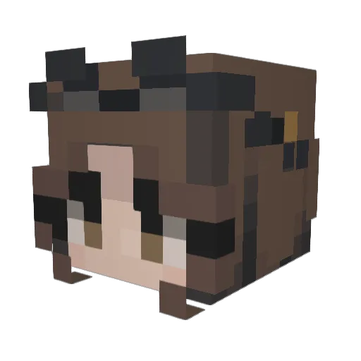 Kuroci Minecraft avatar head, 3D render