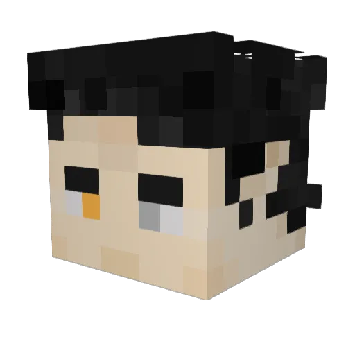 Kurodakai Minecraft avatar head, 3D render