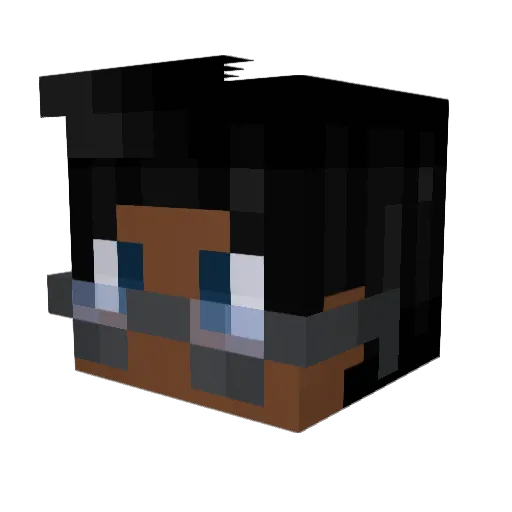 Kurodake321 Minecraft avatar head, 3D render