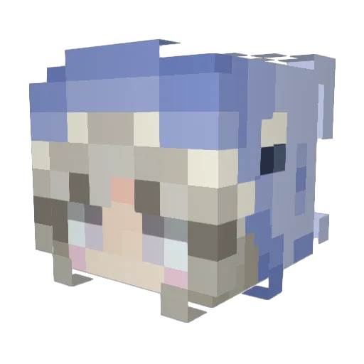 Kurodia07 Minecraft avatar head, 3D render