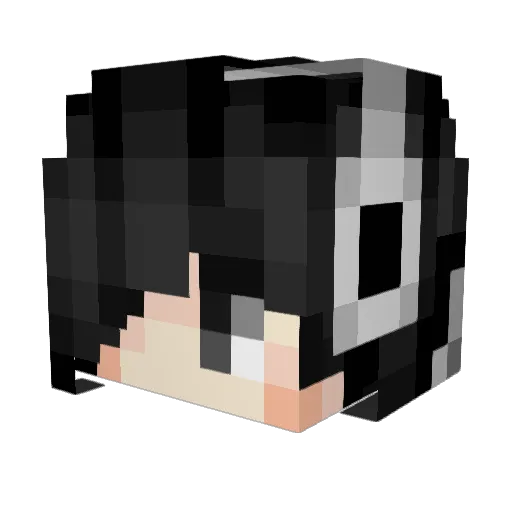 Kurohalf Minecraft avatar head, 3D render