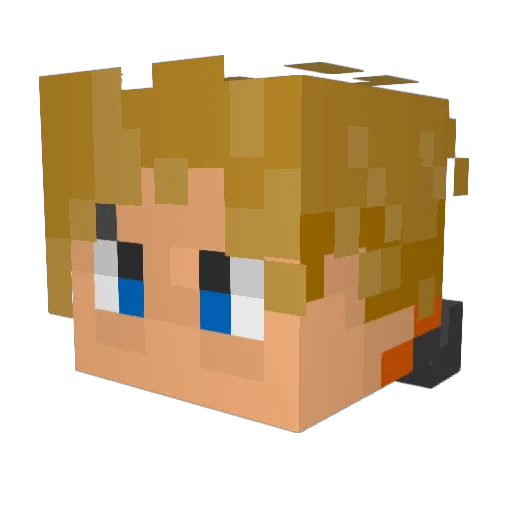 Kurohei Minecraft avatar head, 3D render