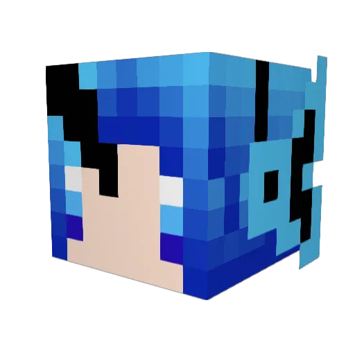 Kuroi_hitsuji Minecraft avatar head, 3D render