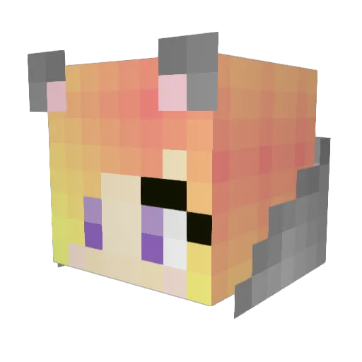 Kuroii54 Minecraft avatar head, 3D render